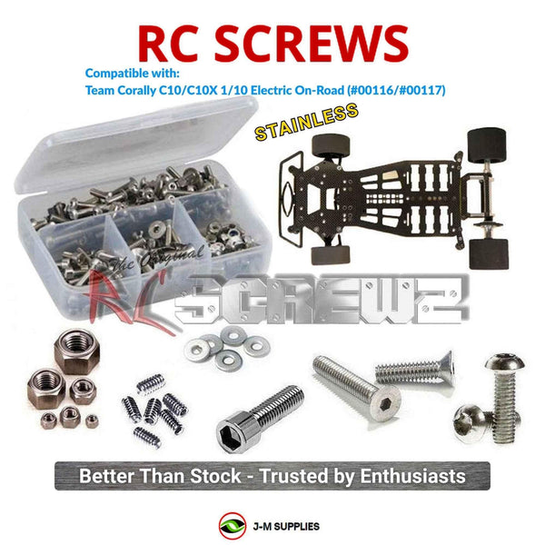 J-M SUPPLIES RC Parts Store - RCScrewZ Stainless Screw Kit cor007 for Team Corally C10/C10X 1/10 On-Road (#00116/#00117) | RCX