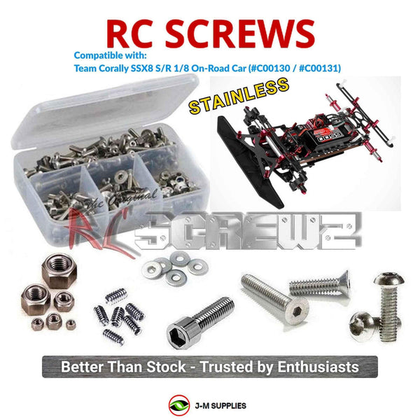 J-M SUPPLIES RC Parts Store - RCScrewZ Stainless Screw Kit cor012 for Team Corally SSX8 S/R 1/8 On-Road (#C00130 / C00131) | RCX