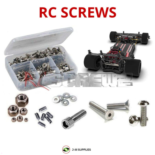 Representative image of an RCScrewZ stainless steel screw kit for Team Corally SSX-823 Onroad (#C00133); exact kit contents vary by RC model.