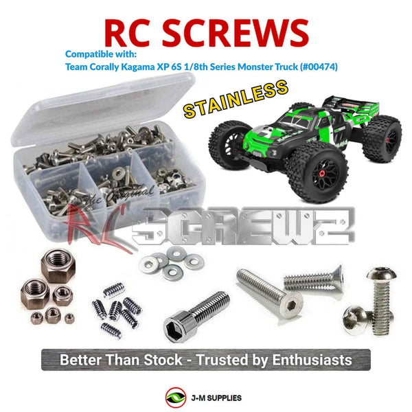 J-M SUPPLIES - RCScrewZ Stainless Screw Kit cor022 for Team Corally Kagama XP 6S 1/8 Series Monster (#00474) | SET - 