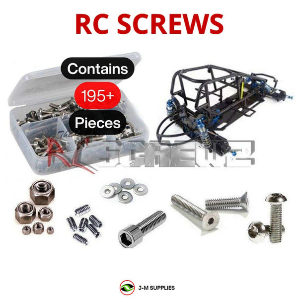 Representative image of an RCScrewZ stainless steel screw kit for Custom Works Enforcer 8 GBX 1/10 Dirt Oval Sprint (#0976); exact kit contents vary by RC model.