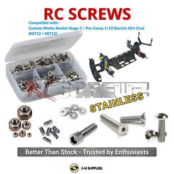 J-M SUPPLIES RC Parts Store - RCScrewZ Stainless Screw Kit cus027 for Custom Works Rocket Stage 3 / Pro-Comp 1/10 Electric Dirt Oval (#0712 / #0713) | PRO