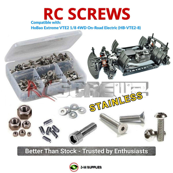 J-M SUPPLIES RC Parts Store - RCScrewZ Stainless Screw Kit hob002 for HoBao Extreme VTE2 1/8 4WD On-Road Electric (HB-VTE2-8) | UPG