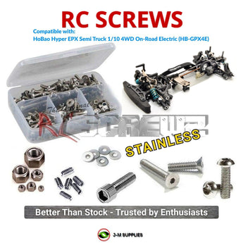 J-M SUPPLIES RC Parts Store - RCScrewZ Stainless Screw Kit hob006 for HoBao Hyper EPX Semi Truck 1/10 4WD On-Road Electric (HB-GPX4E) | UPG
