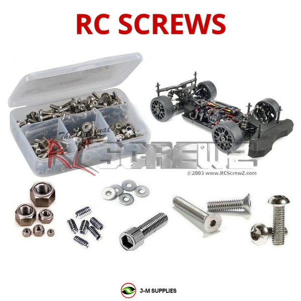 Representative image of an RCScrewZ stainless steel screw kit for HotBodies RGT8-E Onroad 1/8th #204412; exact kit contents vary by RC model.