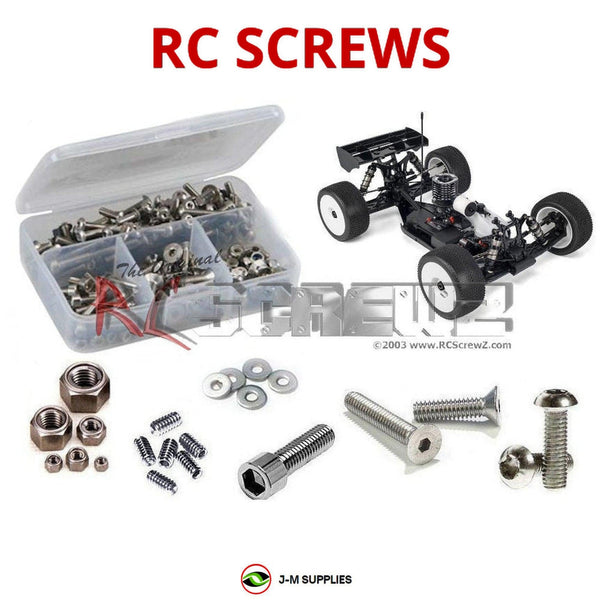 Representative image of an RCScrewZ stainless steel screw kit for HotBodies D8T Evo 3 Truggy 1/8th #204575; exact kit contents vary by RC model.