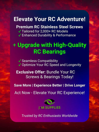 J-M SUPPLIES - RCScrewZ Stainless Screw Kit hot047 for HB Racing E8T Evo3 1/8th #HB204576 RC Car | SET - 