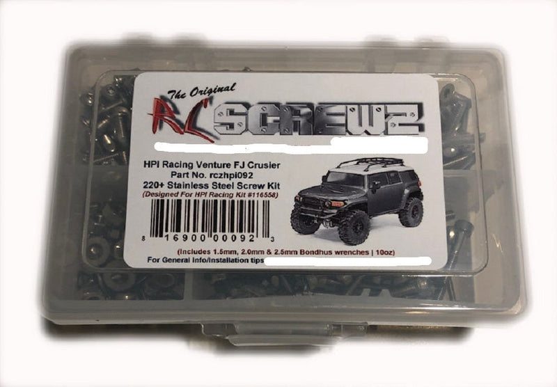 Socket, Button, Flat Head, Set Screws for RCScrewZ Stainless Screw Kit hpi092 for HPI Venture FJ Cruiser 4WD 1/10 #118146 RC Car | RCX - by J-M SUPPLIES