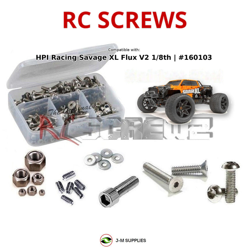J-M SUPPLIES RC Parts Store - RCScrewZ Stainless Screw Kit hpi105 for HPI Savage XL Flux V2 1/8th (#160103) | UPG