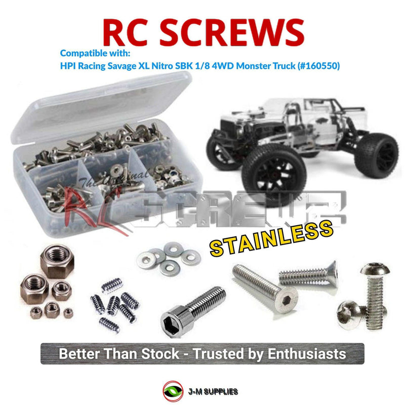 J-M SUPPLIES RC Parts Store - RCScrewZ Stainless Screw Kit hpi109 for HPI Racing Savage XL Nitro SBK 1/8 4WD Monster Truck (#160550) | UPG