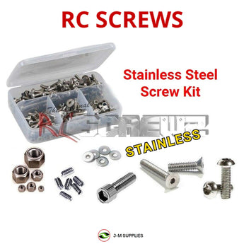 Representative image of an RCScrewZ stainless steel screw kit for JConcepts Reactor S2 Wolf 1/10 4x4 Monster Truck (#JCO9009); exact kit contents vary by RC model.