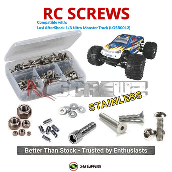 J-M SUPPLIES RC Parts Store - RCScrewZ Stainless Steel Screw Kit los023 for Losi AfterShock RTR 1/8 Nitro 4WD Monster Truck (LOSB0012) | SET