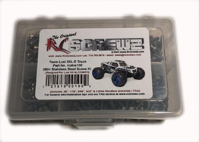 RCScrewZ Stainless Steel Screw Kit los100 for Losi LST 3XL-E RTR Brushless with AVC 1/8 Electric 4WD Monster Truck (LOS04015) | SET