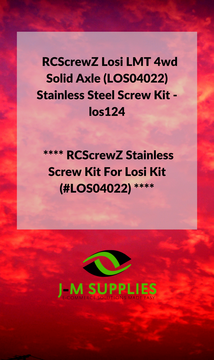 J-M SUPPLIES - RCScrewZ Stainless Screw Kit los124 for Losi LMT 4WD Solid Axle Monster Truck Roller (#LOS04022) - los124