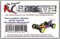 RCScrewZ Stainless Steel Screw Kit los125 for Team Losi Racing 8IGHT-X Elite Race Kit 1/8 Nitro 4WD Off-Road Buggy (TLR04010) | SET