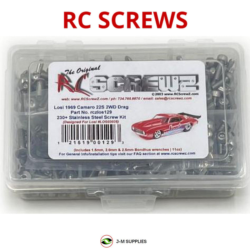 J-M SUPPLIES - RCScrewZ Stainless Screw Kit los129 for Losi 69 Camaro 22S 2WD Drag Car LOS03035 RC Car | RCX - los129