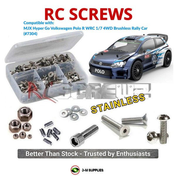 J-M SUPPLIES RC Parts Store - RCScrewZ Stainless Screw Kit mjx003 for MJX Hyper Go Volkswagen Polo R WRC 1/7 4WD Brushless Rally Car (#7304) | UPG