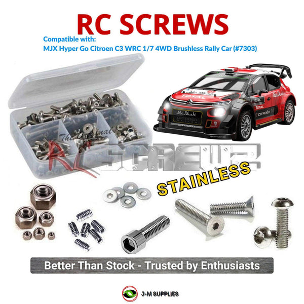 J-M SUPPLIES RC Parts Store - RCScrewZ Stainless Screw Kit mjx004 for MJX Hyper Go Citroen C3 WRC 1/7 4WD Brushless Rally Car (#7303) | PRO
