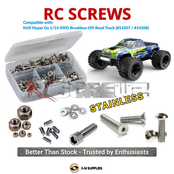 J-M SUPPLIES RC Parts Store - RCScrewZ Stainless Screw Kit mjx005 for MJX Hyper Go 1/14 4WD Brushless Off-Road Truck (#14207 / #14208) | UPG