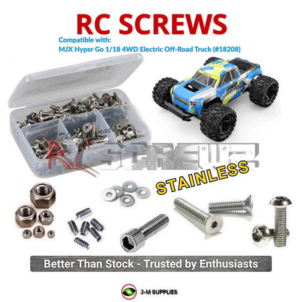 J-M SUPPLIES RC Parts Store - RCScrewZ Stainless Screw Kit mjx006 for MJX Hyper Go 18208 1/18 Electric 4WD Off-Road Truck (#18208) | UPG