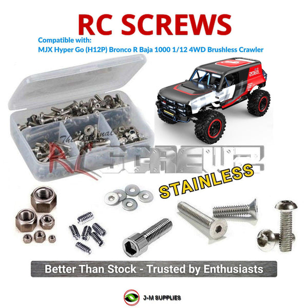 J-M SUPPLIES RC Parts Store - RCScrewZ Stainless Screw Kit mjx009 for MJX Hyper Go (H12P) Bronco R Baja 1000 1/12 4WD Electric Crawler | UPG