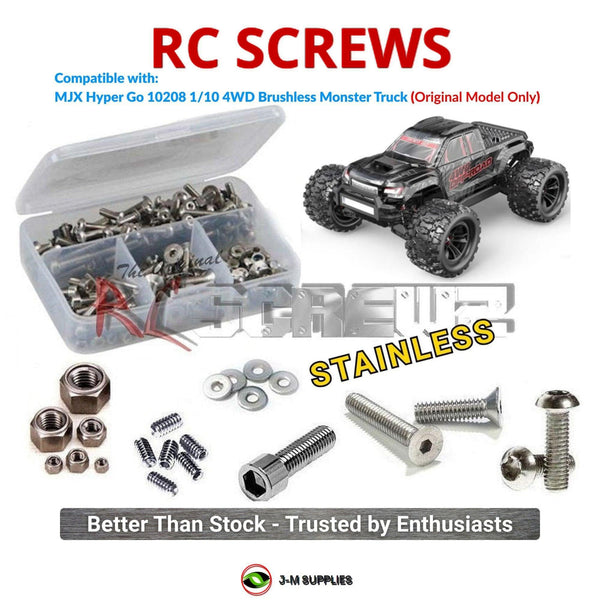 J-M SUPPLIES RC Parts Store - RCScrewZ Stainless Screw Kit mjx010 for MJX Hyper Go 10208 1/10 4WD Brushless Monster Truck (Original Model Only) | UPG