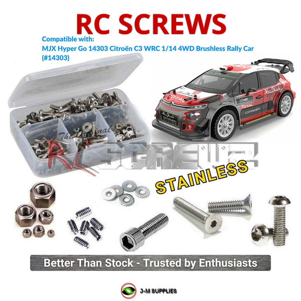 J-M SUPPLIES RC Parts Store - RCScrewZ Stainless Screw Kit mjx017 for MJX Hyper Go 14303 Citroen C3 WRC 1/14 4WD Brushless Rally Car (#14303) | UPG