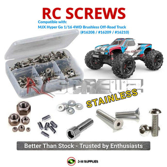 J-M SUPPLIES RC Parts Store - RCScrewZ Stainless Screw Kit mjx019 for MJX Hyper Go 1/16 4WD Brushless Off-Road Truck (#16208 / #16209 / #16210) | PRO