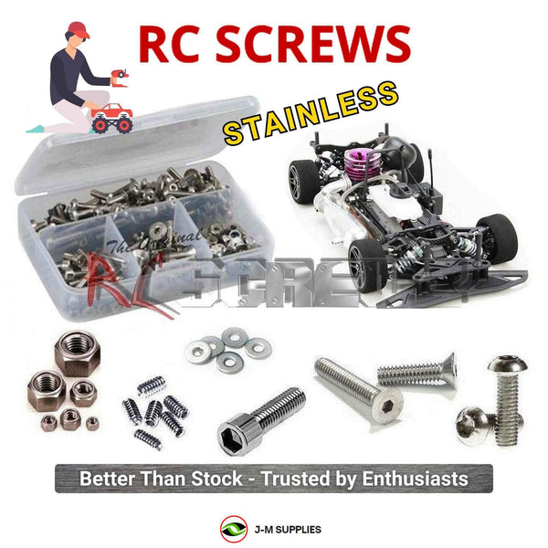 Representative image of an RCScrewZ stainless steel screw kit for Mugen Seiki MTX-6 Nitro 1/10 4WD Touring Car (#E2003); exact kit contents vary by RC model.