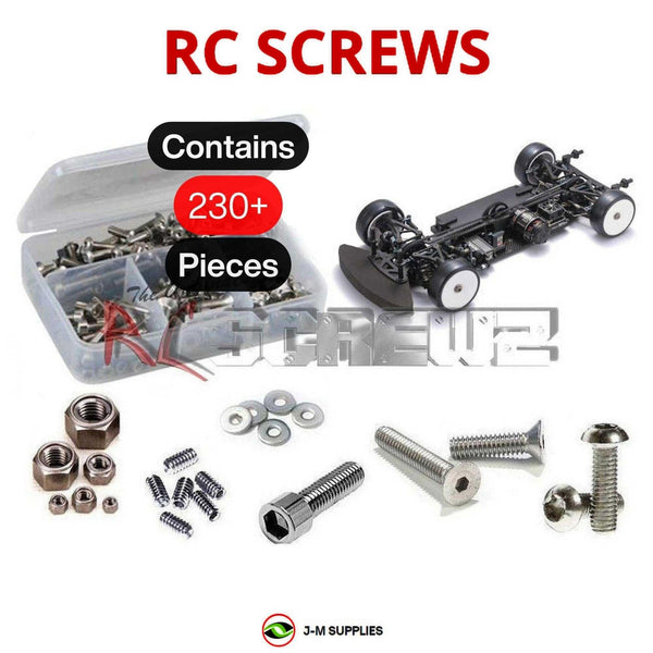 Representative image of an RCScrewZ stainless steel screw kit for Mugen Seiki MTC2R 1/10th Touring A2005; exact kit contents vary by RC model.