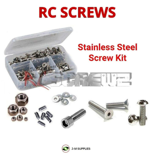 Representative image of an RCScrewZ stainless steel screw kit for Mugen Seiki MBX8TR ECO 1/8th Electric 4WD Truggy (#E2030); exact kit contents vary by RC model.