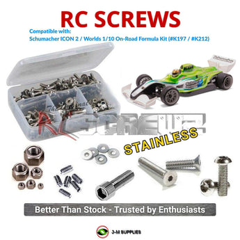 J-M SUPPLIES RC Parts Store - RCScrewZ Stainless Screw Kit sch042 for Schumacher ICON 2 / Worlds 1/10 Formula Kit (#K197 / #K212) | RCX