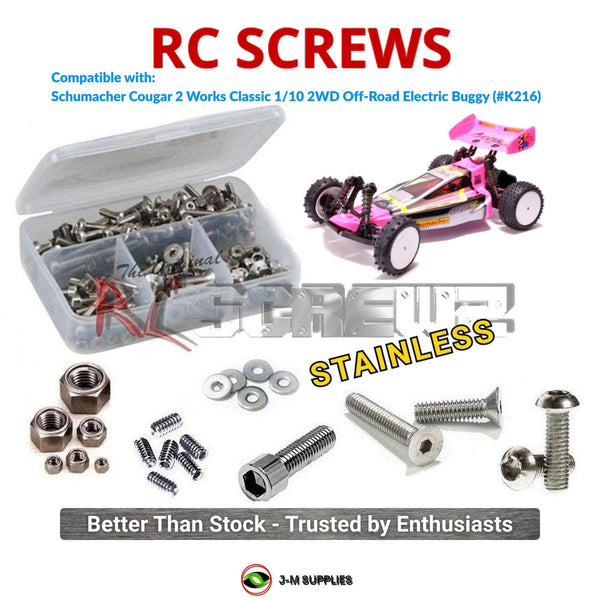 J-M SUPPLIES RC Parts Store - RCScrewZ Stainless Screw Kit sch047 for Schumacher Cougar 2 Works Classic 1/10 2WD Off-Road Electric Buggy (#K216) | UPG