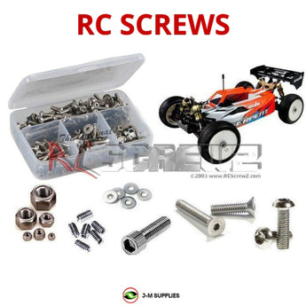 Representative image of an RCScrewZ stainless steel screw kit for Serpent SRX8e RTR 1/8th Buggy #600022; exact kit contents vary by RC model.