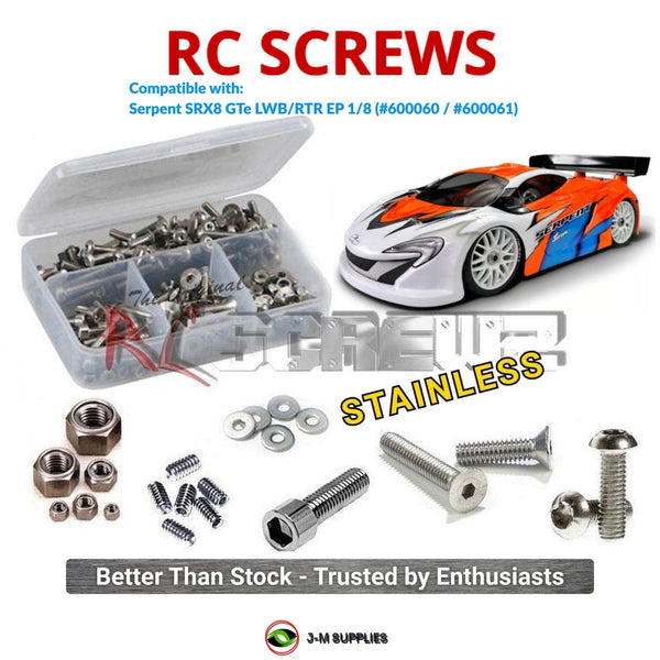 J-M SUPPLIES RC Parts Store - RCScrewZ Stainless Screw Kit ser103 for Serpent SRX8 GTe LWB/RTR EP 1/8 (#600060 / #600061) | UPG
