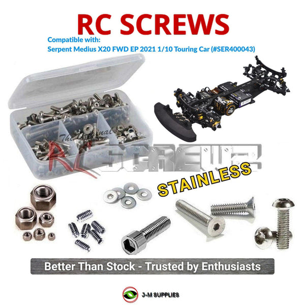 J-M SUPPLIES RC Parts Store - RCScrewZ Stainless Screw Kit ser108 for Serpent Medius X20 FWD EP 2021 1/10 Touring Car (#400043) | UPG