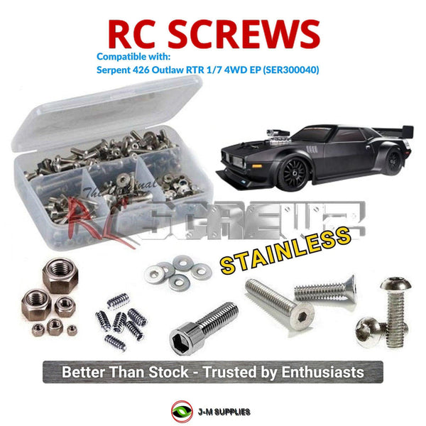J-M SUPPLIES RC Parts Store - RCScrewZ Stainless Screw Kit ser112 for Serpent 426 Outlaw RTR 1/7 4WD EP Electric On-Road (#SER300040) | UPG
