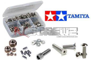 Representative image of an RCScrewZ stainless steel screw kit for Tamiya Super Champ 1/10 Electric 2WD Buggy (58034); exact kit contents vary by RC model.