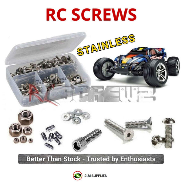 J-M SUPPLIES RC Parts Store - RCScrewZ Stainless Screw Kit tra006 for Traxxas Nitro Rustler 2.5 #44096-3 RC Car | SET