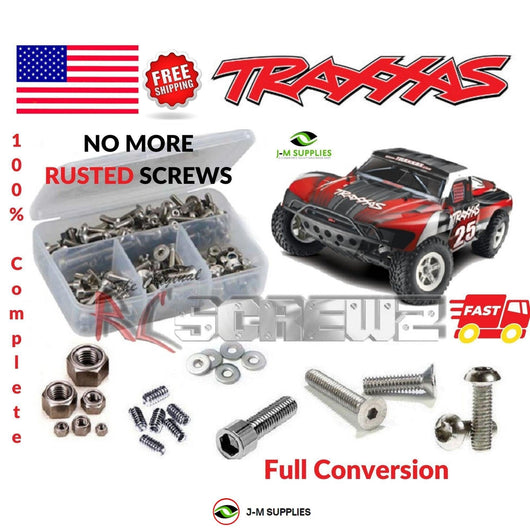 J-M SUPPLIES - RCScrewZ Stainless Screw Kit tra033 for Traxxas Slash 2WD 1/10th RTR (#58024/34) SC Truck | PRO - tra033