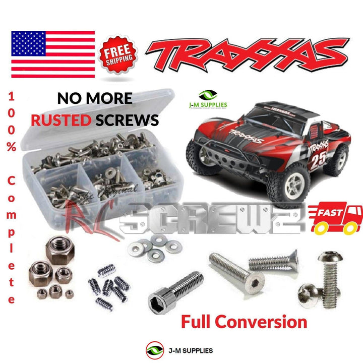 J-M SUPPLIES - RCScrewZ Stainless Screw Kit tra033 for Traxxas Slash 2WD 1/10th RTR (#58024/34) SC Truck | RCX - tra033