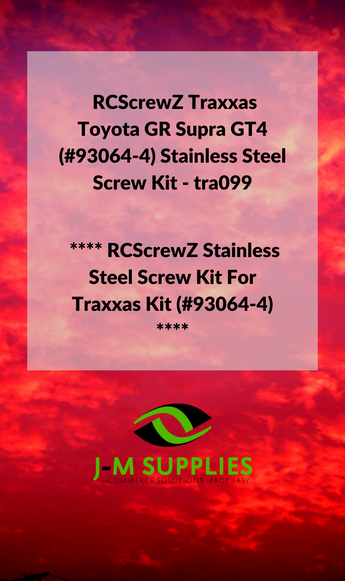 J-M SUPPLIES - RCScrewZ Stainless Screw Kit tra099 for Traxxas Toyota GR Supra GT4 #93064-4 RC Car | SET - 