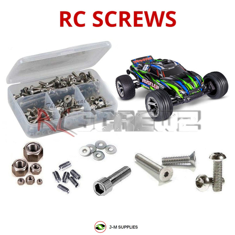 J-M SUPPLIES - RCScrewZ Stainless Screw Kit tra132 for Traxxas Rustler 2WD BL-2S 1/10 Stadium (#37354-4) | RCX - 