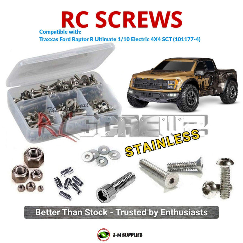 J-M SUPPLIES RC Parts Store - RCScrewZ Stainless Screw Kit tra158 for Traxxas Ford Raptor R Ultimate 1/10 Electric 4X4 SCT (101177-4) | UPG