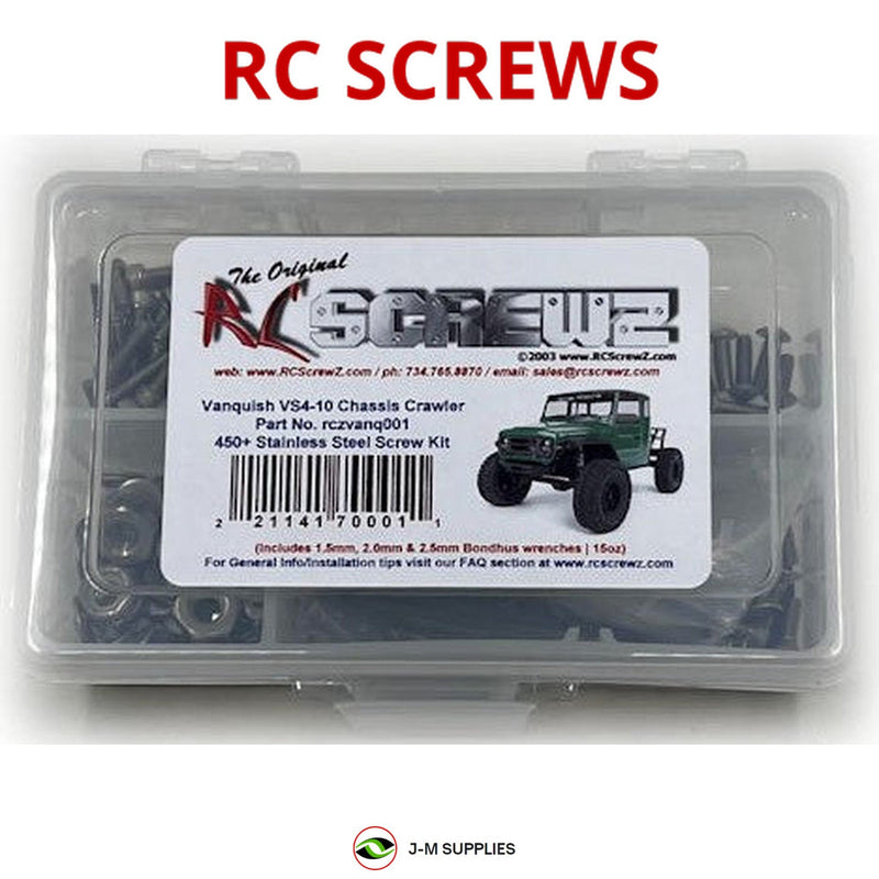 J-M SUPPLIES - RCScrewZ Stainless Screw Kit vanq001 for Vanquish VS4-10 Chassis Series Crawler | SET - 