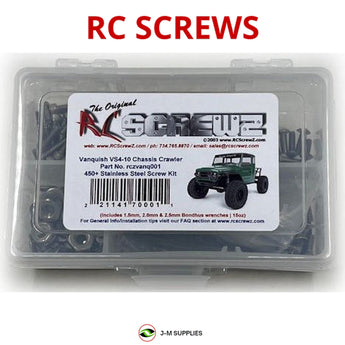 J-M SUPPLIES - RCScrewZ Stainless Screw Kit vanq001 for Vanquish VS4-10 Chassis Series Crawler (#VPS09011/12) | SET - 