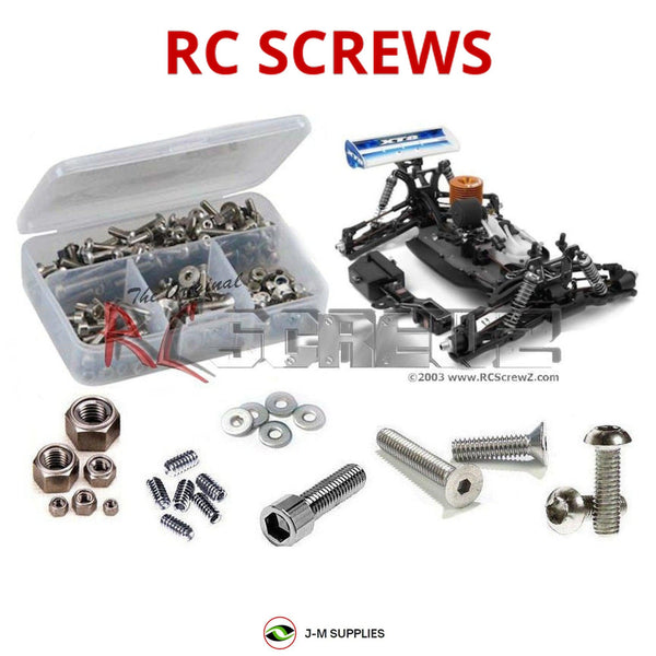 Representative image of an RCScrewZ stainless steel screw kit for Team XRAY XT8 2007 Truggy 1/8th #350200; exact kit contents vary by RC model.