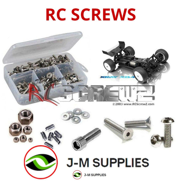 Representative image of an RCScrewZ stainless steel screw kit for Team XRAY XB4 Buggy 1/10th #360000; exact kit contents vary by RC model.