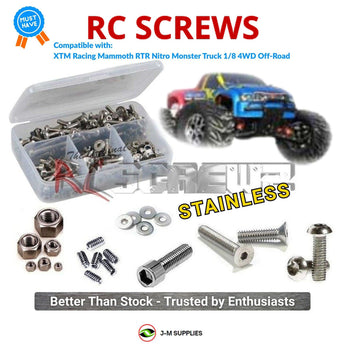 J-M SUPPLIES RC Parts Store - RCScrewZ Stainless Screw Kit xtm005 for XTM Racing Mammoth RTR Nitro Monster Truck 1/8 4WD Off-Road (#145615) | PRO