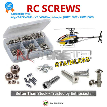 J-M SUPPLIES RC Parts Store - RCScrewZ Stainless Steel Screw Kit alg015 for Align T-REX 450 Pro V2 / 450 Plus 450-Class Electric RC Helicopter (#KX015082 / #KX015083 / #KX015083T) | RCX
